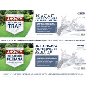 JT Eaton Answer® for Squirrels, Rabbits & Other Medium Pests, 24" x 7" x 8" Professional Live Animal Trap