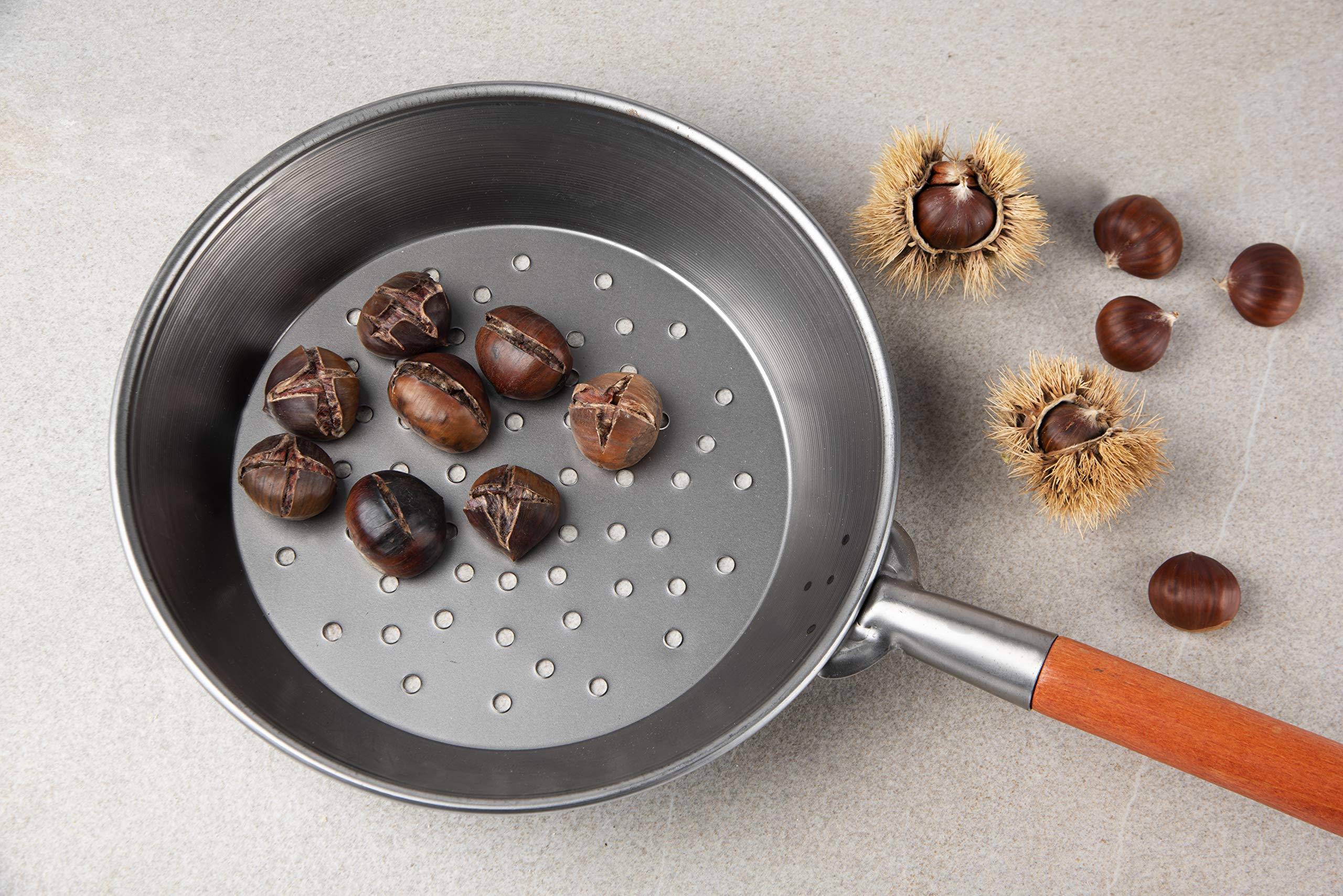 Excelsa Caldarroste Frying Pan Skip Chestnuts, Alloy Steel