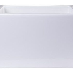 ALFI brand AB2418SB-W Smooth Thick Wall Fireclay Single Bowl Farm Sink, 24", White