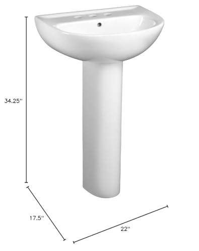 American Standard 0467800.020 Evolution Pedestal Sink and Leg, Large, White