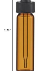 2 Dram Amber Glass Vial - Dropper - Pack of 144