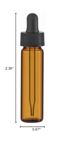 2 Dram Amber Glass Vial - Dropper - Pack of 144