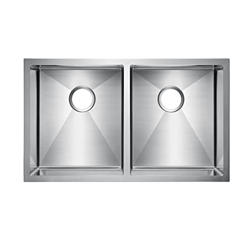 Geraldine Double Bowl Stainless Kitchen Sink 32" W x 19" D x 10" H