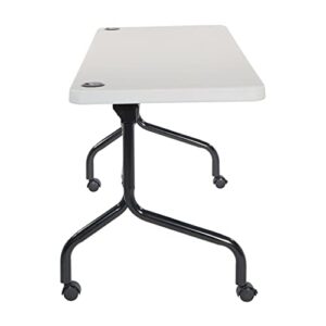 Office Star Resin Multipurpose Flip Training Table with Locking Casters for Home or Office Use, 5 Feet Light Gray