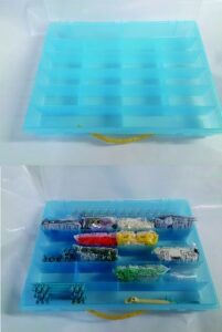 romanoff: organizer box large, blue (19 compartments)