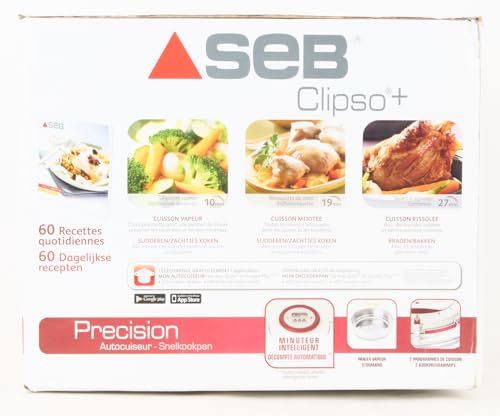 Seb Clipso+ Precision Pressure Cooker 6 L Stainless Steel Steamer, Healthy Steamer, Induction, Made in France P4410706