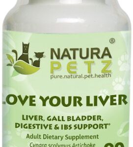 Natura Petz Love Your Liver, Liver Detox and Support, Gall Bladder, Digestive and Irritable Bowel Syndrome Support for Adult Pets, 90 Capsules, 250mg Per Capsule