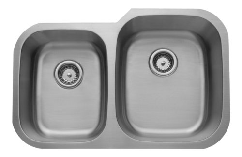 Wells CMU3221-79-16-1 Craftsmen Series Kitchen Sink Package, 32" 40/60, Brushed Matte Finish