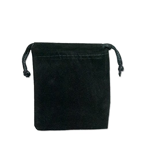 Velveteen Drawstring Pouch 2"x2-1/2" Black (10-Pcs)