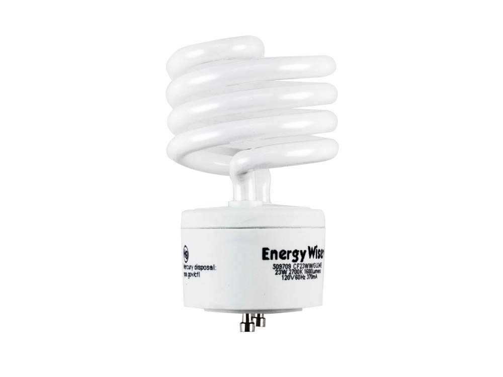 Bulbrite CFL T2 Non-Dimmable Twist & Lock Bi-Pin Base (GU24) Coil Light Bulb, 100 Watt Equivalent, Frost