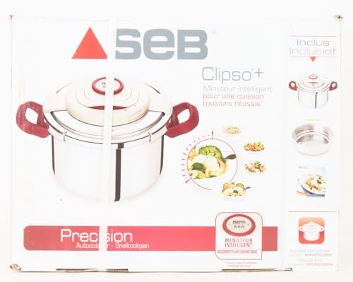 Seb Clipso+ Precision Pressure Cooker 6 L Stainless Steel Steamer, Healthy Steamer, Induction, Made in France P4410706