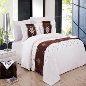 sheetsnthings Eleanor Luxury 4pc Embroidered Comforter Set Includes 3pc Duvet Cover Set and One Down Alternative Comforter (King/California King)