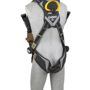 3M DBI-SALA ExoFit NEX 1113327 Full Body Arc Flash Rescue Harness, Back/Front Web Rescue Loops, Nomex/Kevlar Web, Comfort Padding, Locking QC Leg Straps, Large, Black