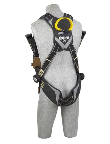 3M DBI-SALA ExoFit NEX 1113327 Full Body Arc Flash Rescue Harness, Back/Front Web Rescue Loops, Nomex/Kevlar Web, Comfort Padding, Locking QC Leg Straps, Large, Black