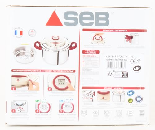 Seb Clipso+ Precision Pressure Cooker 6 L Stainless Steel Steamer, Healthy Steamer, Induction, Made in France P4410706