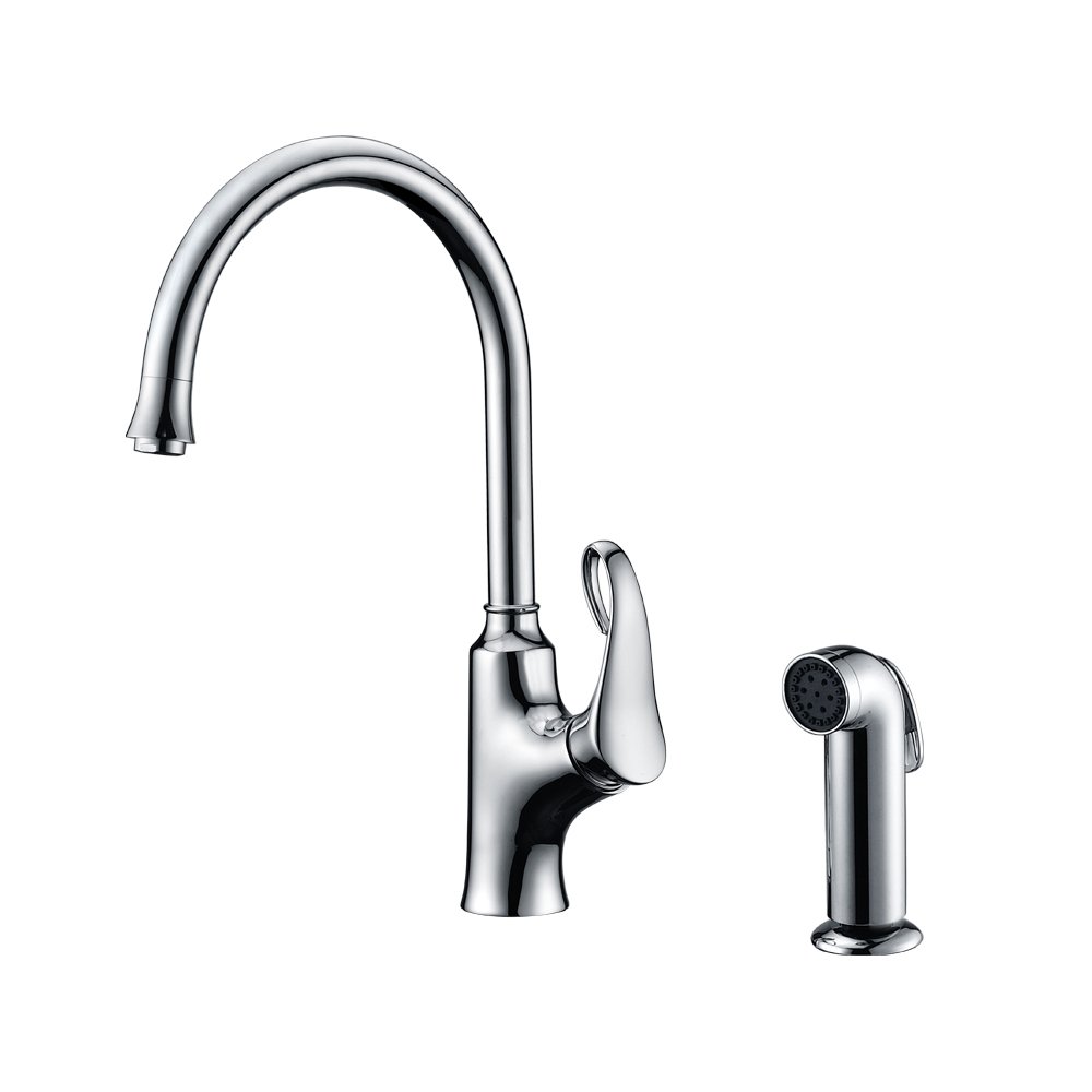 Dawn AB06 3296C Single-Lever Kitchen Faucet with Side-Spray, Chrome