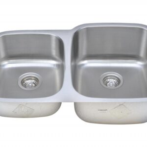 Wells CMU3221-79-16-1 Craftsmen Series Kitchen Sink Package, 32" 40/60, Brushed Matte Finish