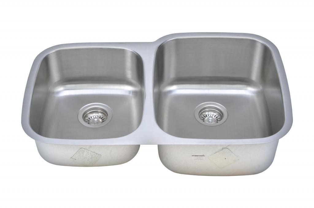 Wells CMU3221-79-16-1 Craftsmen Series Kitchen Sink Package, 32" 40/60, Brushed Matte Finish