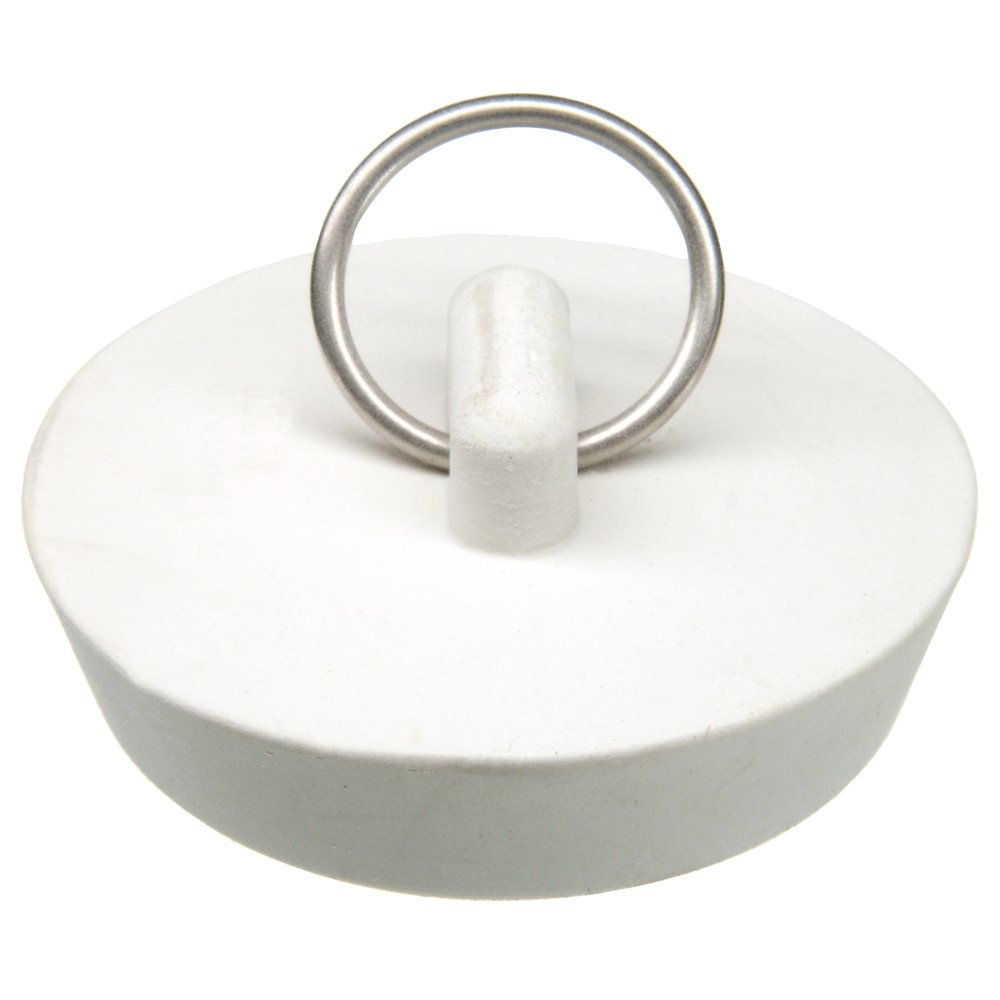 Danco 1-3/4-Inch Rubber Drain Stopper, White, Carded, 88272