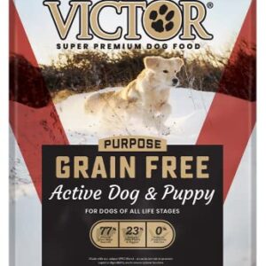 Victor Super Premium Dog Food – Grain Free Active Dog & Puppy – Dry Dog Food with 33% Protein, Gluten Free - for High Energy Dogs, 5lbs