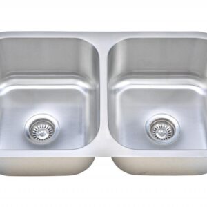 Wells Sinkware CMU3318-99-16-1 Craftsmen Series Stainless Steel Kitchen Sink Package, 33" 50/50 9" Deep, Brushed Matte Finish