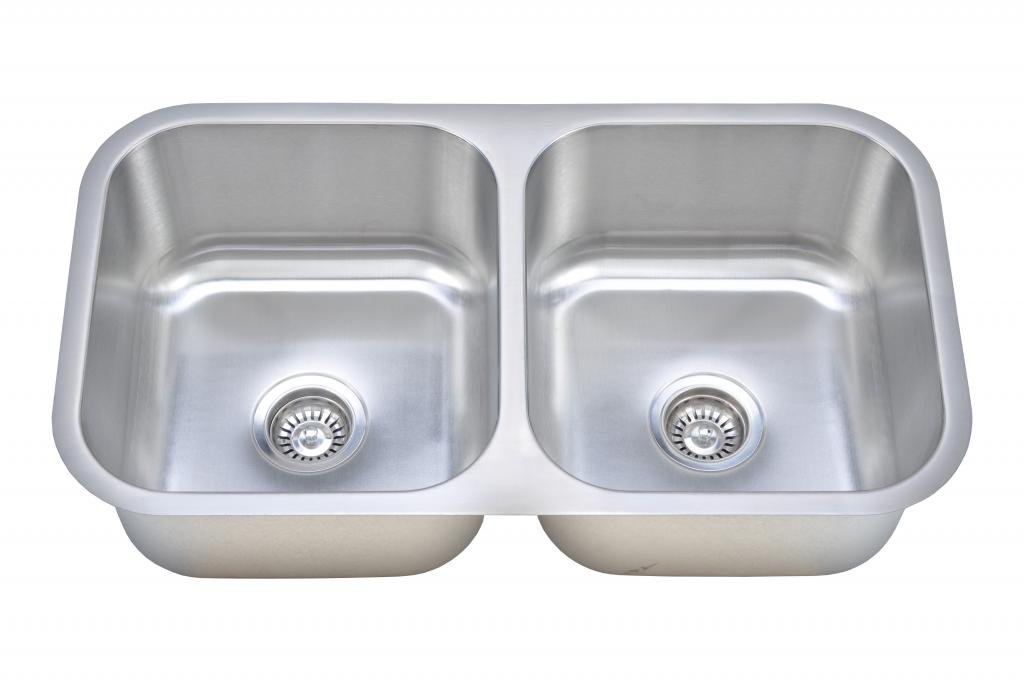 Wells Sinkware CMU3318-99-16-1 Craftsmen Series Stainless Steel Kitchen Sink Package, 33" 50/50 9" Deep, Brushed Matte Finish