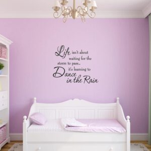 Life Isnt About Waiting for The Storm to Pass Its Learning to Dance in The Rain Vinyl Wall Decal Inspirational Quotes