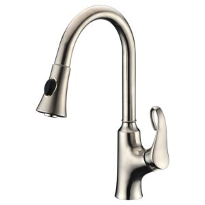 dawn ab06 3292bn single-lever pull-out spray kitchen faucet, brushed nickel