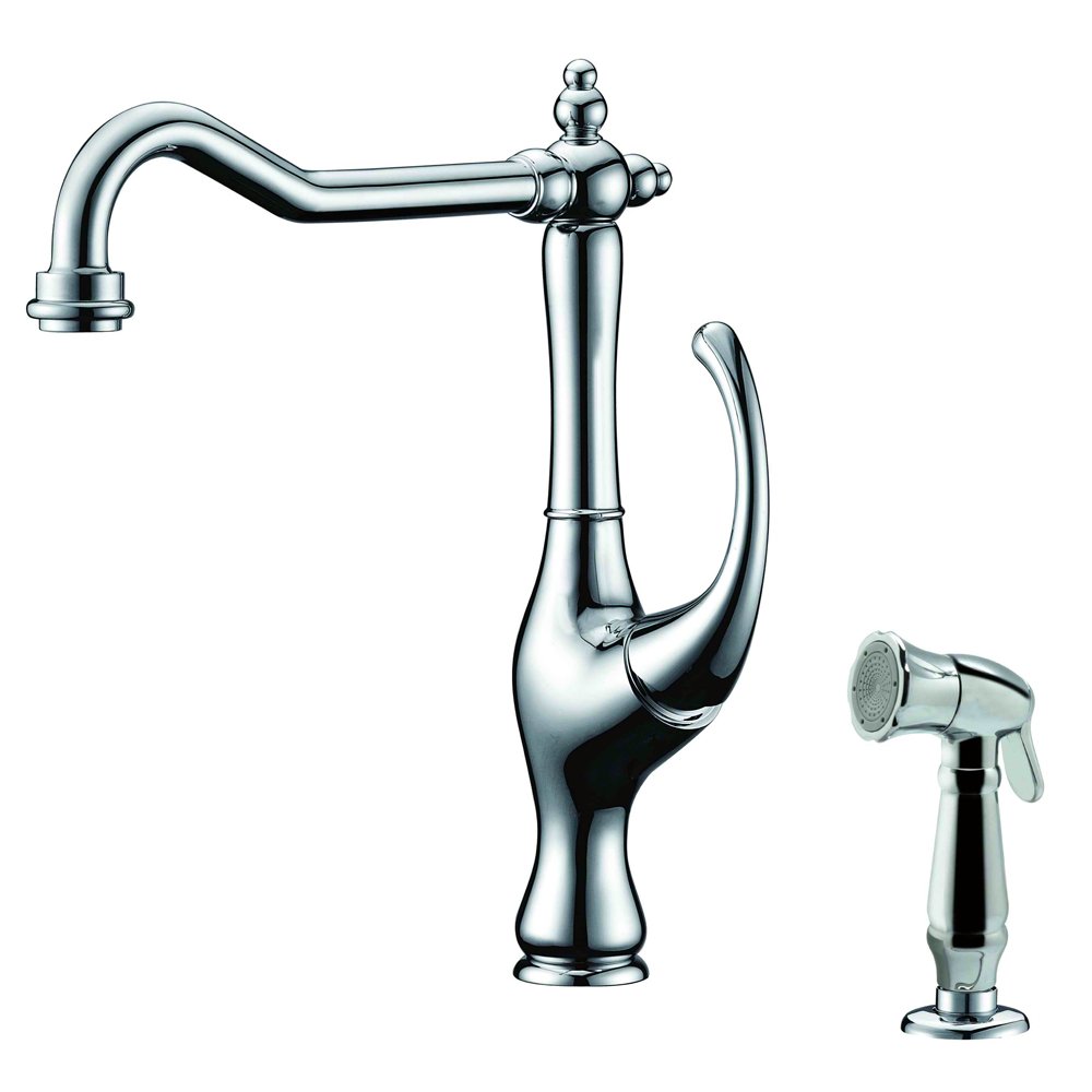 Dawn AB08 3155C Single-Lever Kitchen Faucet with Side-Spray, Chrome