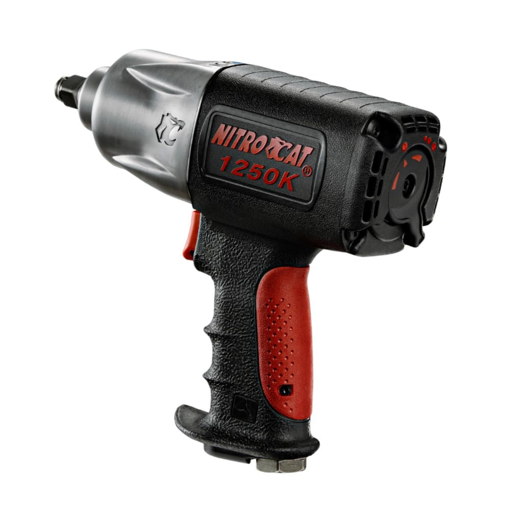 AIRCAT Pneumatic Tools 1250-K 1/2-inch NITROCAT Composite Twin Clutch Impact Wrench : Impact Wrench : Powerful & Long-Lasting Power Wrench : Air Tool with Ergonomic Handle