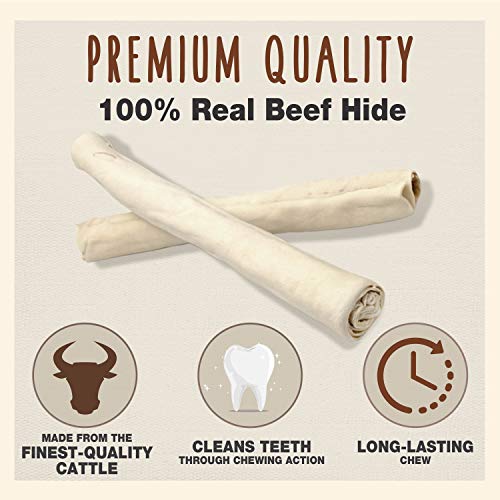 Cadet Premium Grade Beef Hide Retriever Rolls for Dogs 20 Pack, 5 Pounds