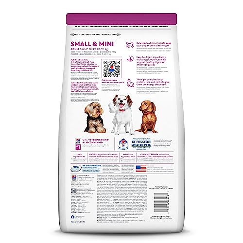 Hill's Science Diet Small & Mini, Adult 1-6, Small & Mini Breeds Premium Nutrition, Dry Dog Food, Lamb & Brown Rice, 4.5 lb Bag