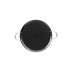 imusa 9in carbon steel nonstick round comal with metal handles, black