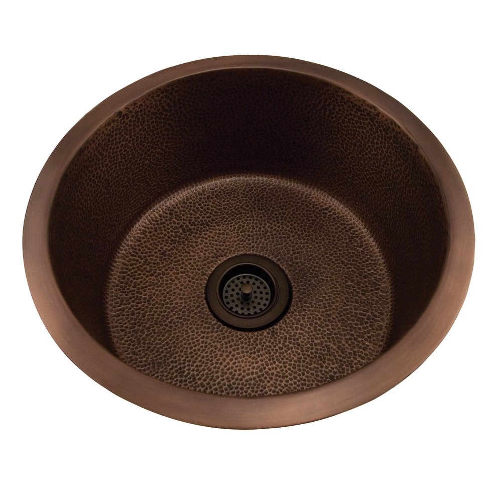 Wade 18" Round Copper Prep/Bar Kitchen Sink 18" W x 18" D x 8-1/4" H