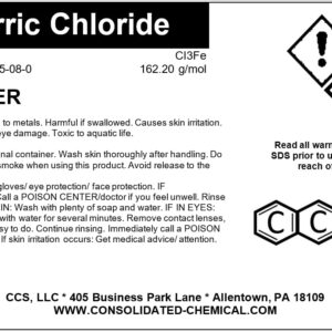 Ferric Chloride - High Concentration Chloride Solution - Wide Applications - Ideal as Etching Cream, Coagulant for Water Treatment - Copper and Stainless Steel Etchant Solution (500mL (16 Fl Oz))