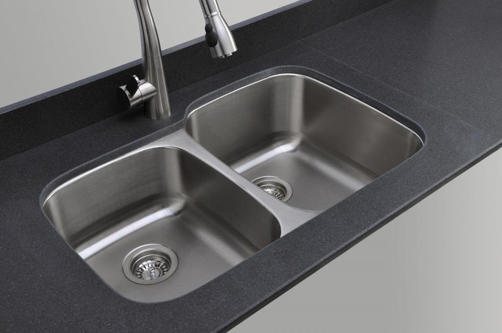 Wells CMU3221-79-16-1 Craftsmen Series Kitchen Sink Package, 32" 40/60, Brushed Matte Finish