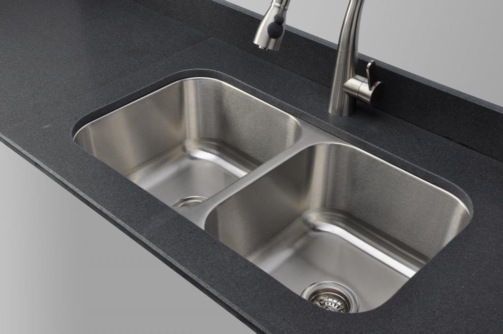 Wells Sinkware CMU3318-99-16-1 Craftsmen Series Stainless Steel Kitchen Sink Package, 33" 50/50 9" Deep, Brushed Matte Finish