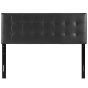 Modway Lily Tufted Faux Leather Upholstered Queen Headboard in Black