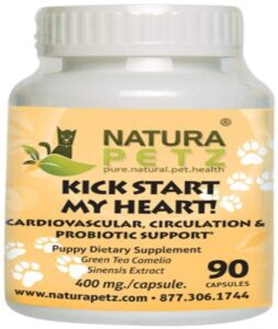 natura petz kick start my heart probiotic cardiovascular and circulation support for puppies, 90 capsules, 400mg per capsule