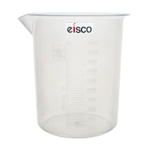 eisco plastic beaker, 5000ml - polypropylene plastic - raised graduations, tapered spout - euro design