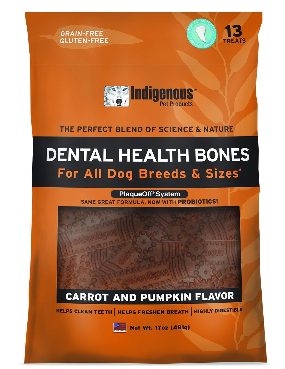 Indigenous Dental Health Bones Carrot Pumpkin Flavor