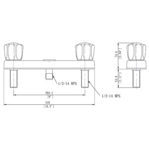 Laguna Brass 3320ACP Mobile Home Two Handle Non-Metallic Shower Diverter, Chrome Finish