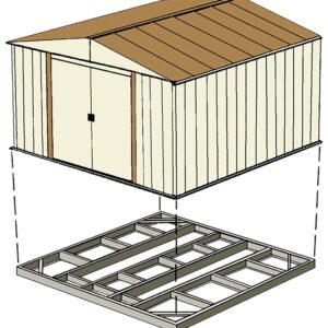 Arrow FDN109 Storage Shed with Floor Base Kit for 8'x8', 10'x8' & 10'x9' Arrow sheds