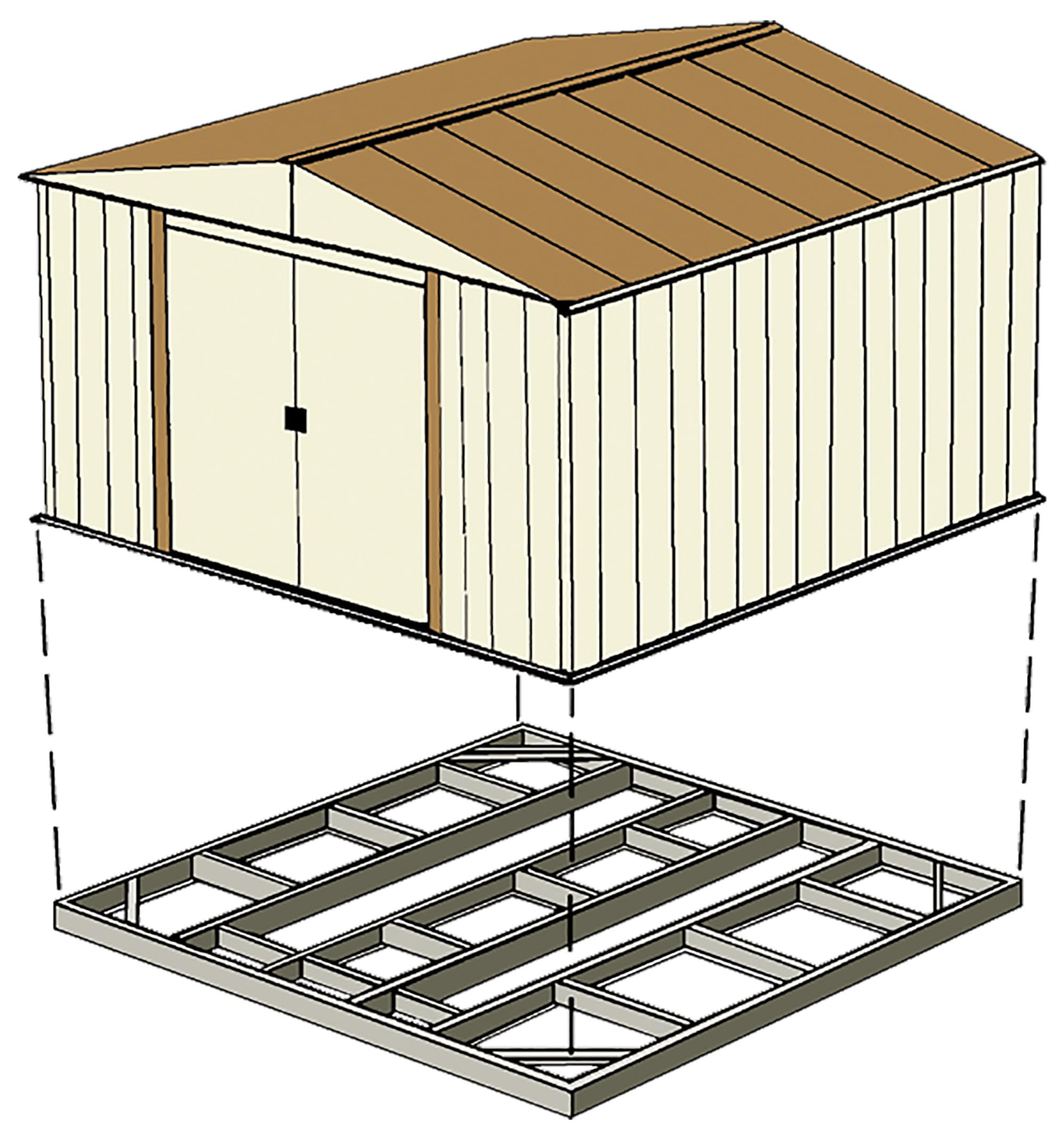 Arrow FDN109 Storage Shed with Floor Base Kit for 8'x8', 10'x8' & 10'x9' Arrow sheds