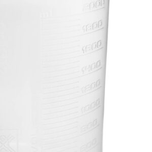 EISCO Plastic Beaker, 5000ml - Polypropylene Plastic - Raised Graduations, Tapered Spout - Euro Design