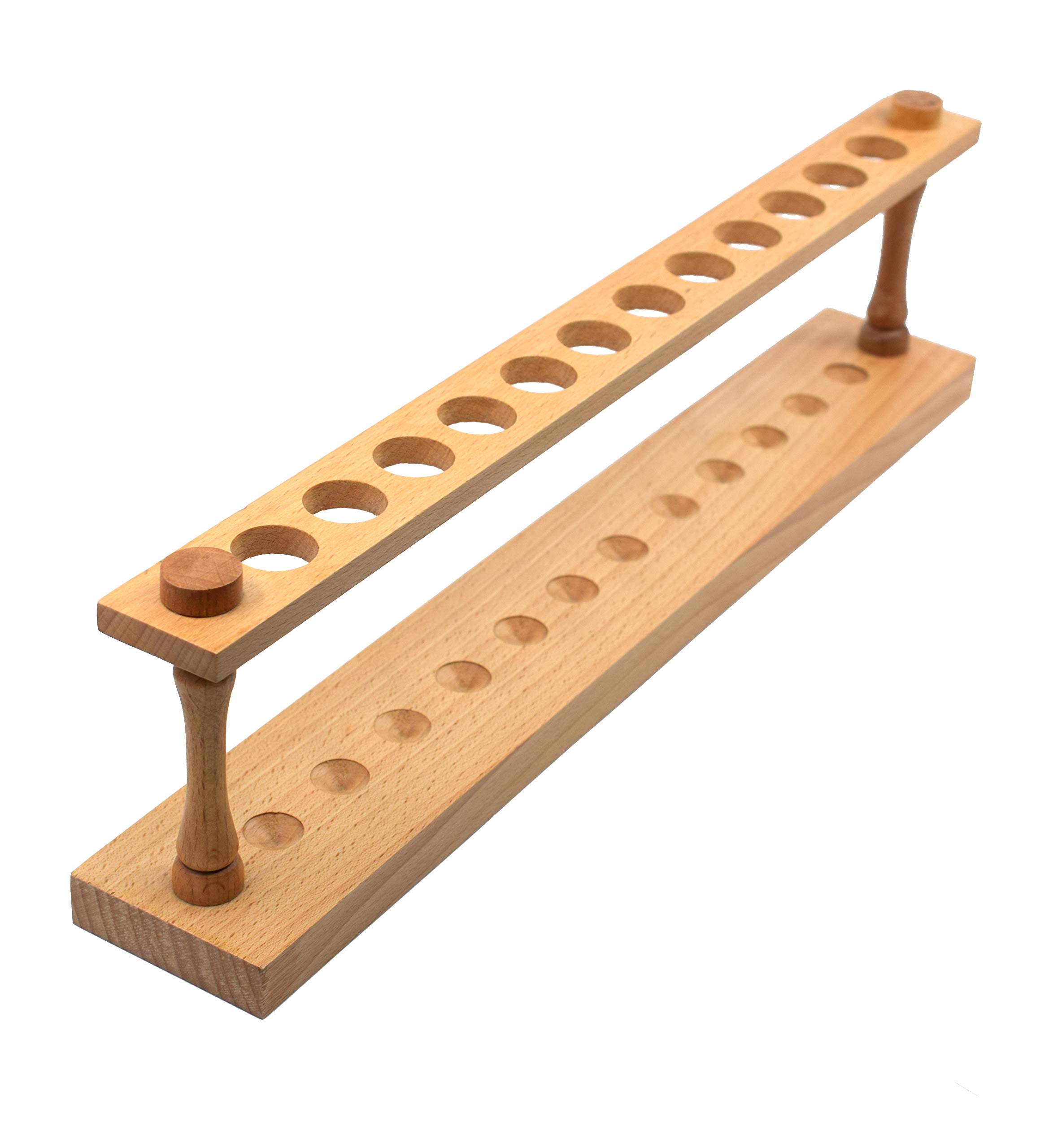 EISCO Wooden Test Tube Rack - Holds 12 Tubes up to 22mm Diameter - Test Tube Holder, Crochet Hook Stand, Spice Rack