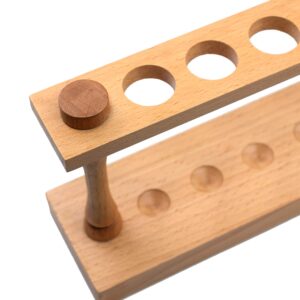 EISCO Wooden Test Tube Rack - Holds 12 Tubes up to 22mm Diameter - Test Tube Holder, Crochet Hook Stand, Spice Rack