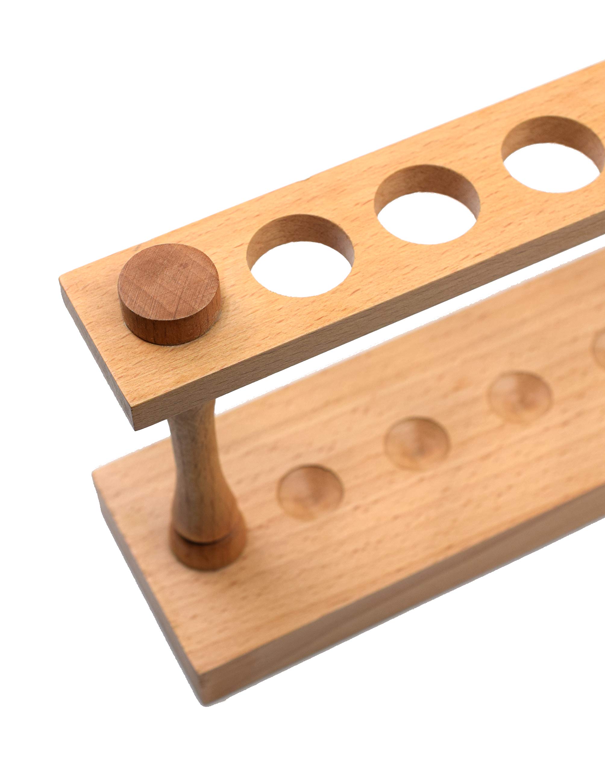 EISCO Wooden Test Tube Rack - Holds 12 Tubes up to 22mm Diameter - Test Tube Holder, Crochet Hook Stand, Spice Rack