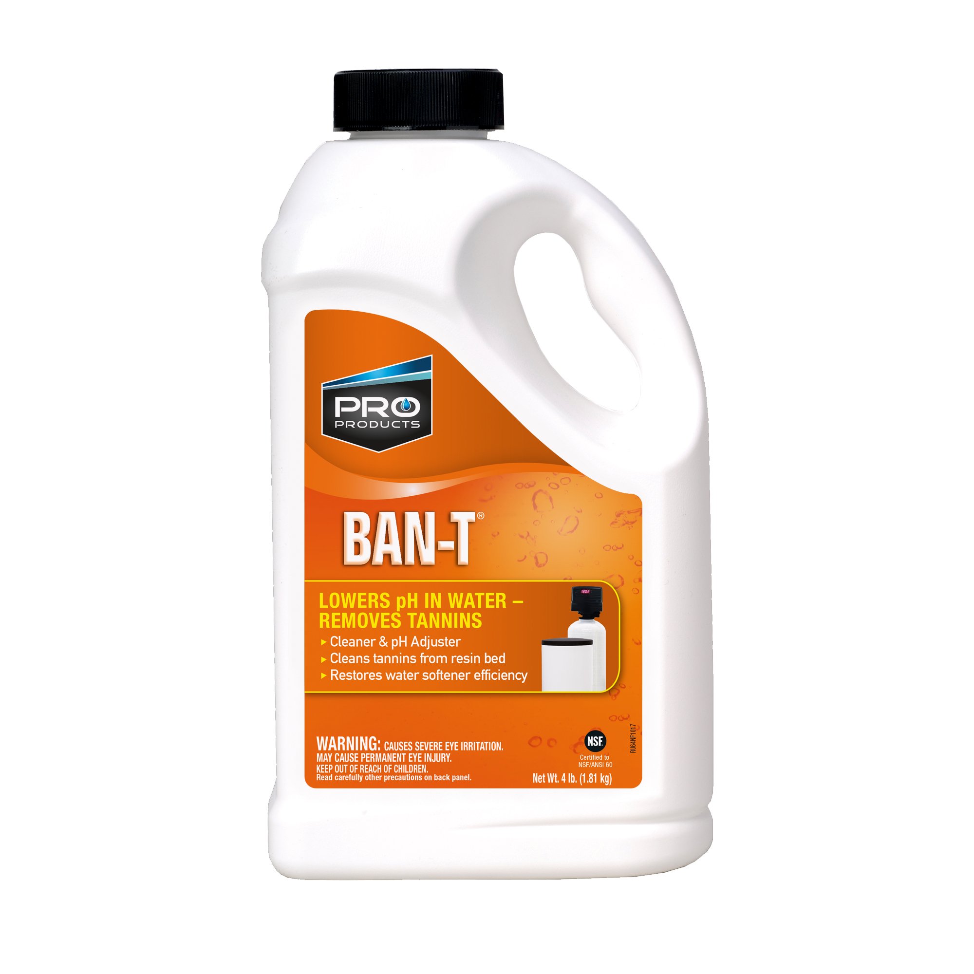 Ban-T Alkaline Water Neutralizer and Cleaner – Water Softener Tannin and Iron Removal Cleaner -- Removes Hard Water Deposits, Lime Scale, Iron Staining – Restores Water Softener Efficiency