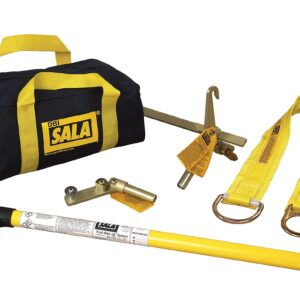 3M DBI-SALA First-Man-Up 2104527 Remote Anchor System, 6 to 12' Pole, Tie-Off Adaptor And Snap Hook Installation/Removal Tool, 3' Tie-Off Adaptor, Carrying Bag, Navy/Yellow